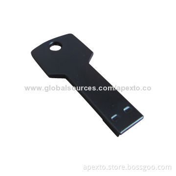Key-shaped USB Flash Drive with High-printing Quality and 512MB to 32GB Memory Capacity